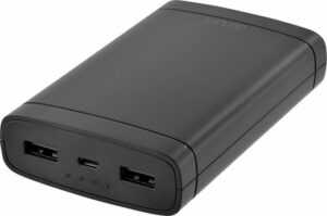 Azuri powerbank met 2 USB poorten - 10.000 mAh - Zwart