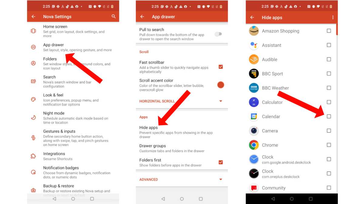 Android apps verbergen via Nova launcher