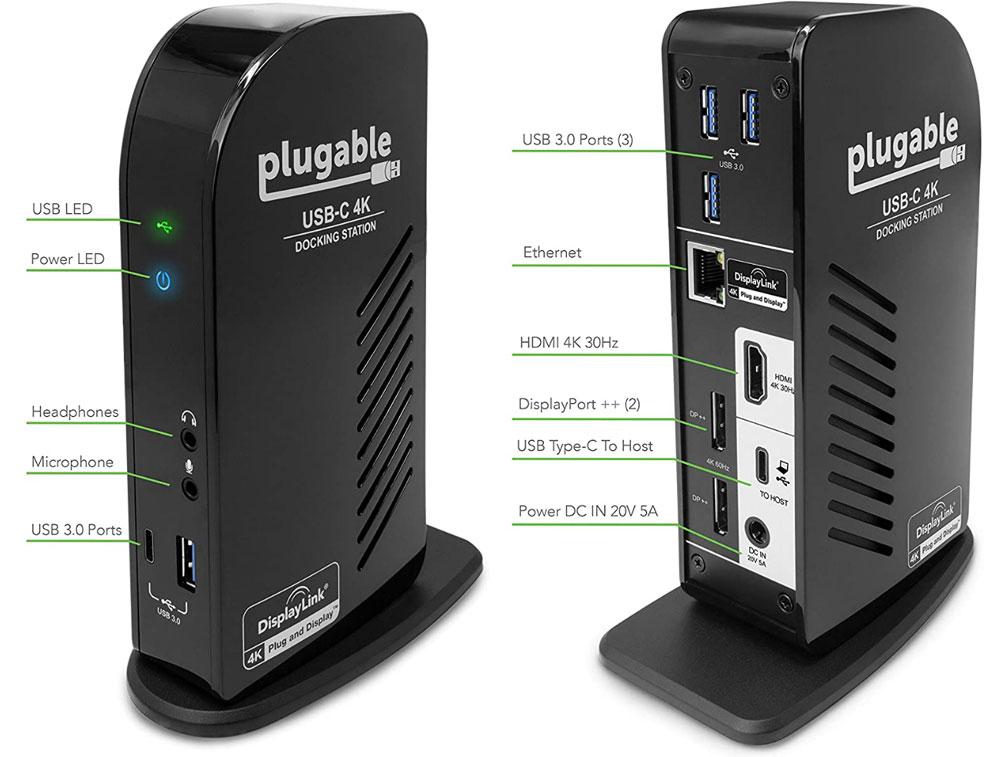 Plugable's USB-C Triple Display 4K Docking Station - Het beste voor drie externe beeldschermen