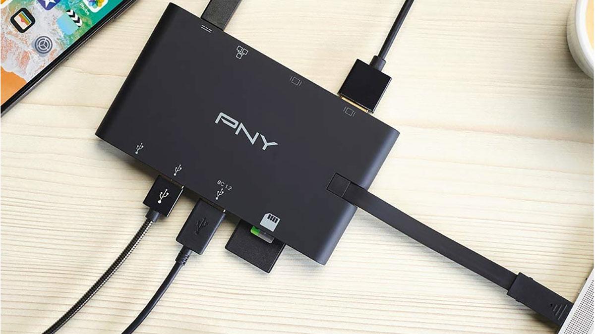 PNY All-in-One USB-C Dock - Lichtste USB-C-dock met voeding