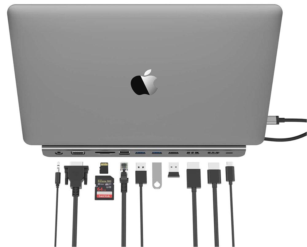 Lention USB-C Docking Station - Onder-laptop USB-C dock voor Windows
