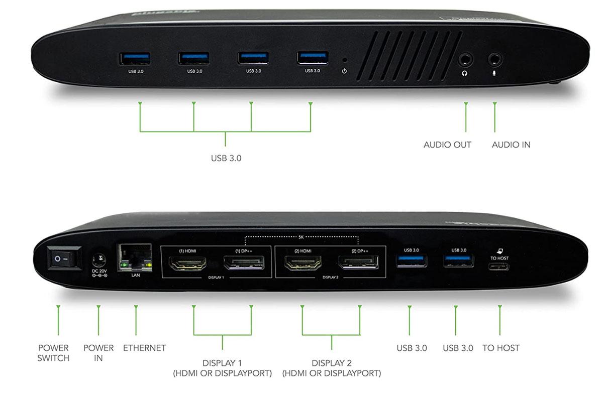 Plugable USB 3.0 Dual 4K Display Docking Station (UD-6950H) - HDMI en DisplayPort