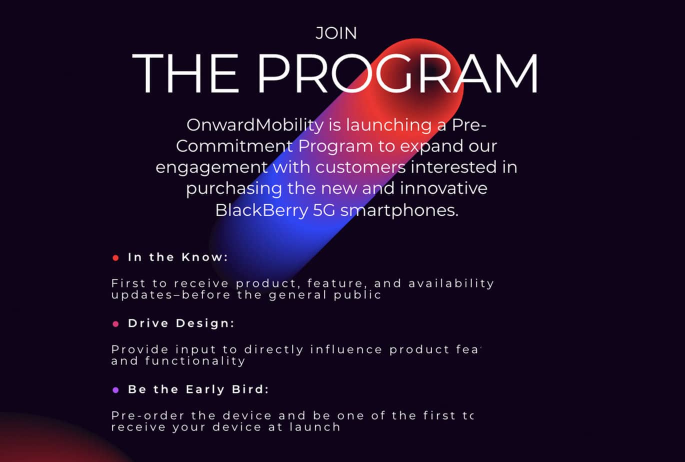 OnwardMobility BlackBerry-inschrijvingsprogramma