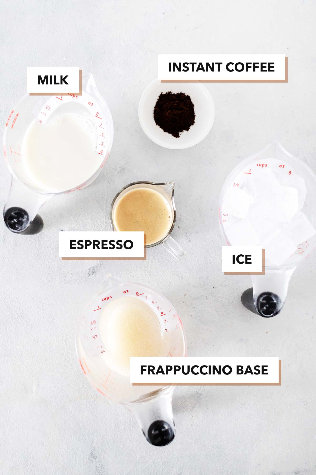 Starbucks Espresso Frappuccino copycat ingrediënten.