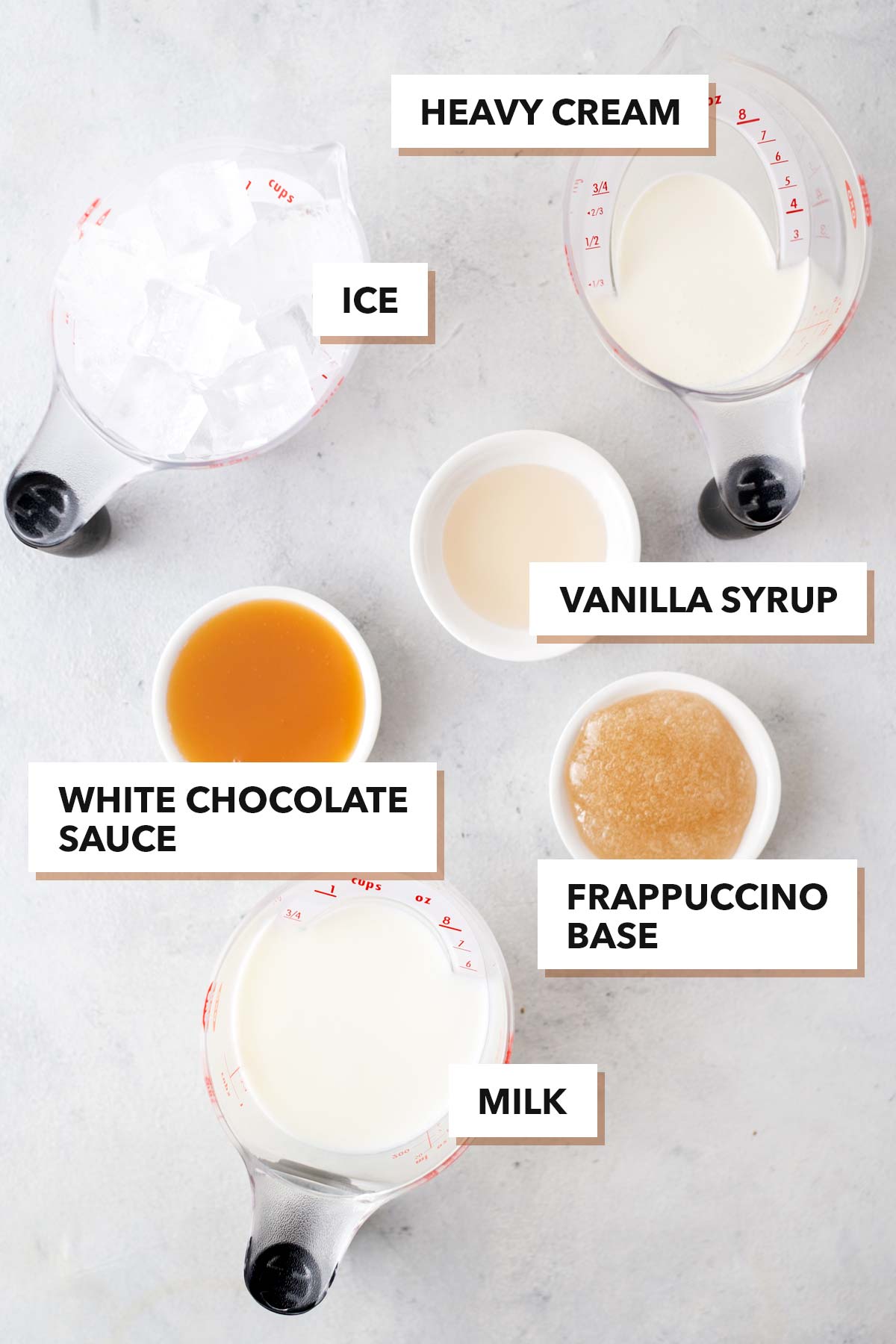 Starbucks White Chocolate Frappuccino copycat recept ingrediënten.