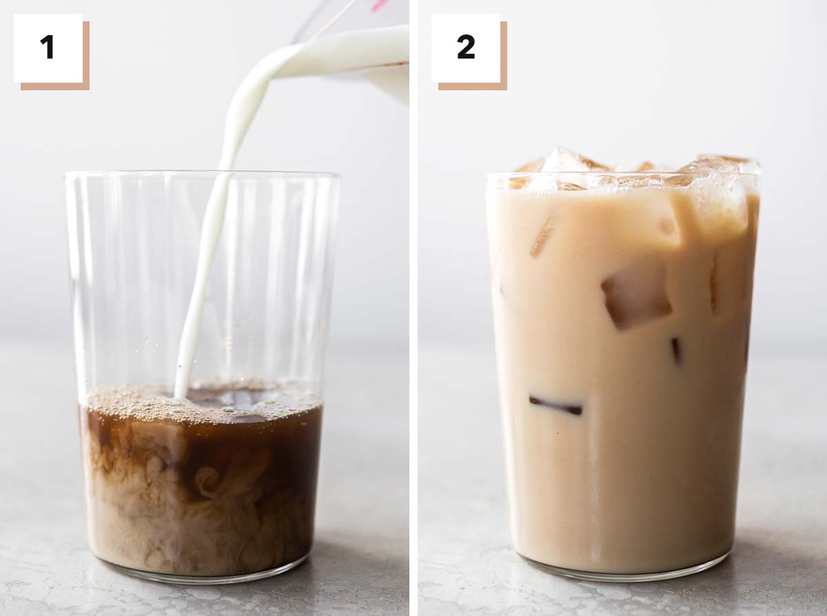 Stappen om Starbucks Iced Chai Tea Latte copycat recept te maken.
