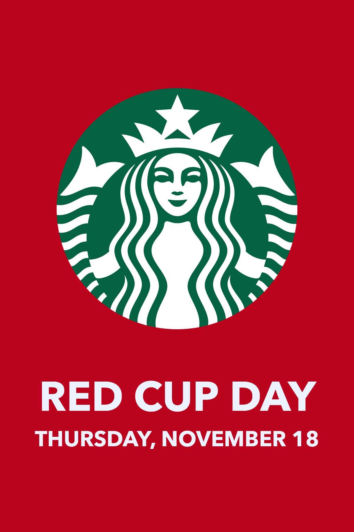 Starbucks-logo op rode achtergrond.