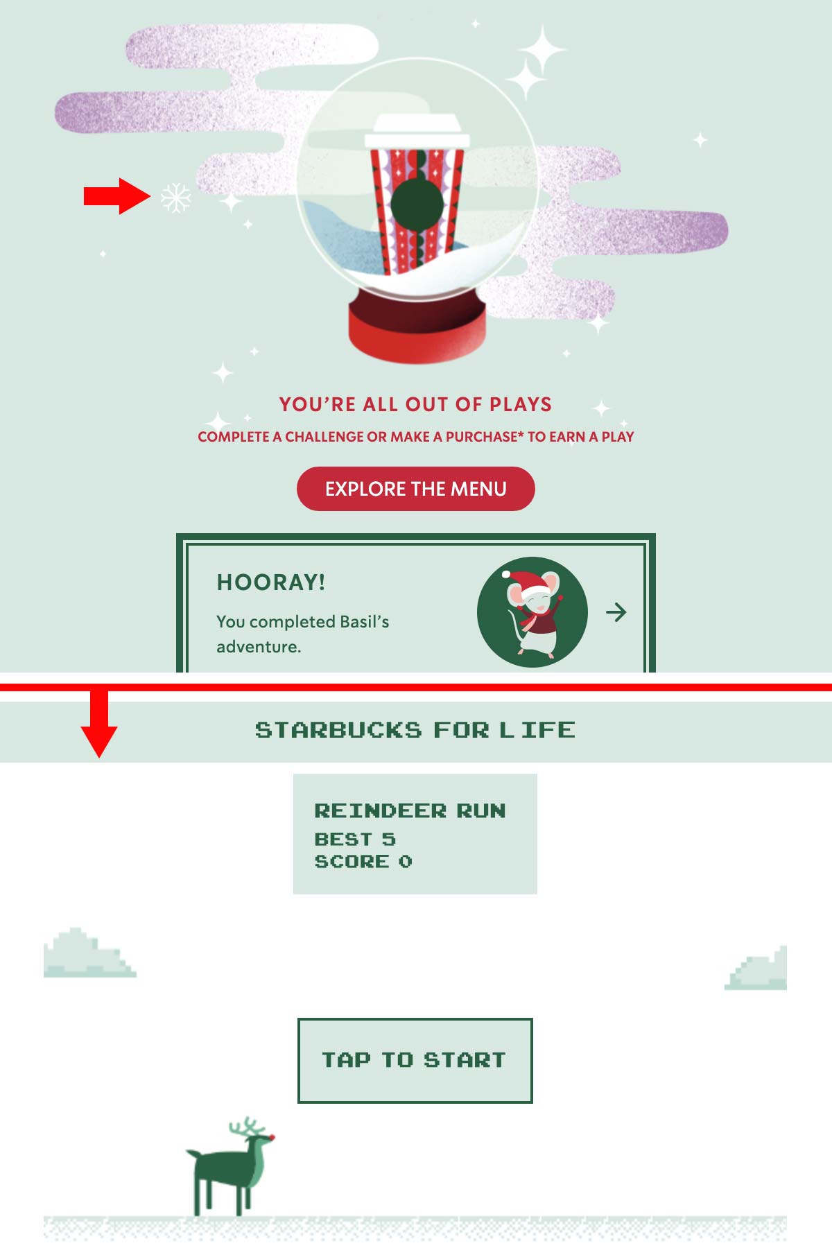 Starbucks for Life Reindeer Run spel.