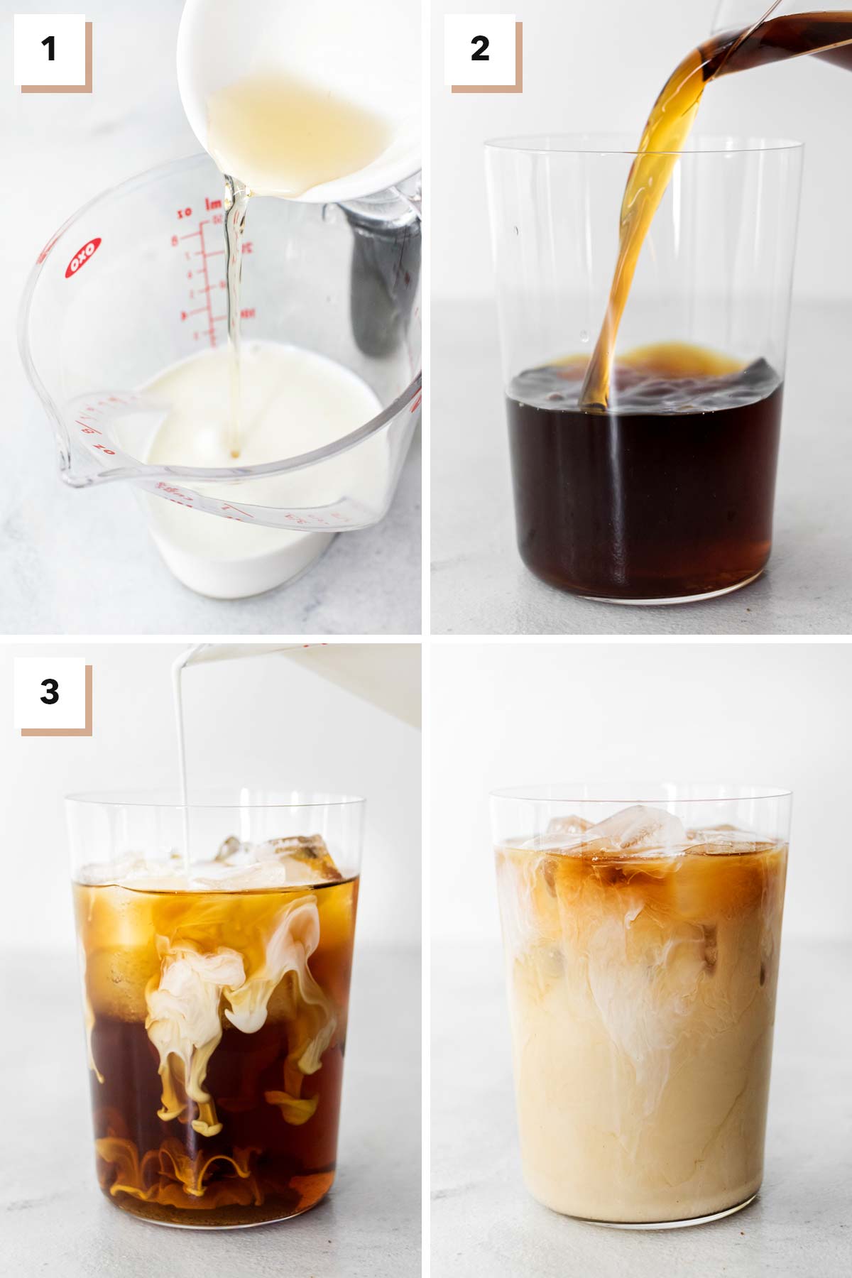 Stappen om Starbucks Vanilla Sweet Cream Cold Brew Copycat thuis te maken.