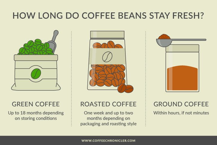 infographic over de versheid van koffie