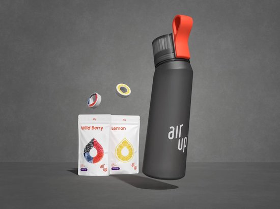 Air Up Drinkfles starterskit - Charcoal Antraciet - Inclusief 3 pods - starterskit - hydraterend - Air fles up - geurwater - vegan - bio