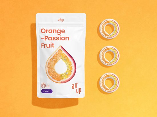 Air Up Orange-Passion Fruit Pods - Inclusief 3 pods - 23 refills - navulling - hydraterend - Air up - geurwater - vegan - bio